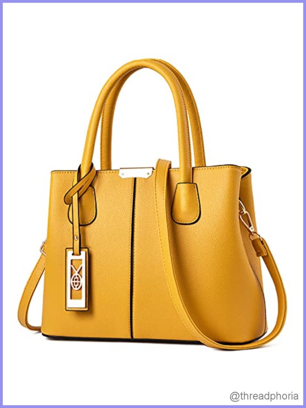 Synthetic Leather Satchel Crossbody Purse Tote Shoulder Bag with Strap